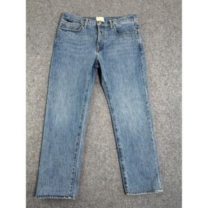 Sid Mashburn Mens Light Wash Jeans 36x27 Made in USA Button Fly Straight Leg